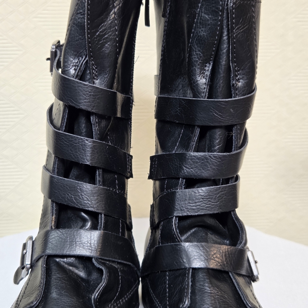 NWOT Torrid Mid Shaft Buckle Bootie - Faux Leather Black (WW) Size-8WW - Picture 7 of 13